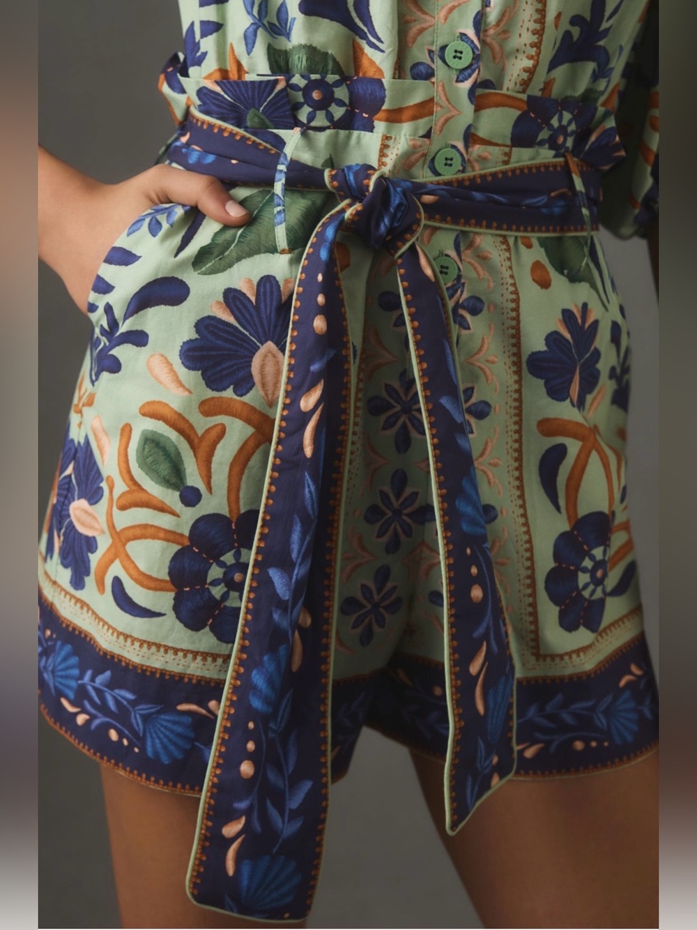 Farm Rio Ocean Tapestry Romper - Picture 7 of 9